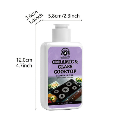 Ceramic Stovetop Cleaner Cream, Glass Stove Top Cleaning Paste, Removes Burnt-On Grease & Stains