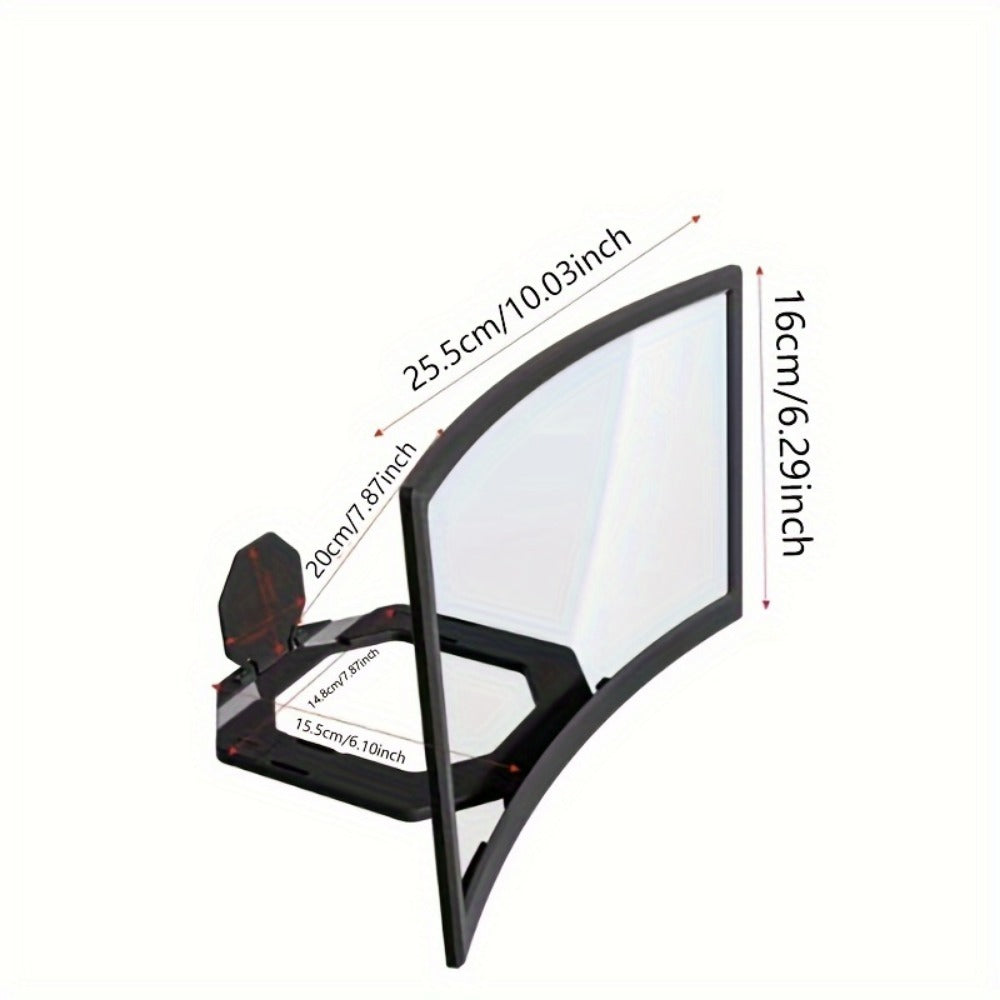 Screen Magnifier for Phone 12 Inch HD Curved Lens – 1:1 No-Distortion Enlarger, Foldable Portable Stand, Eye Protection for Movies Video