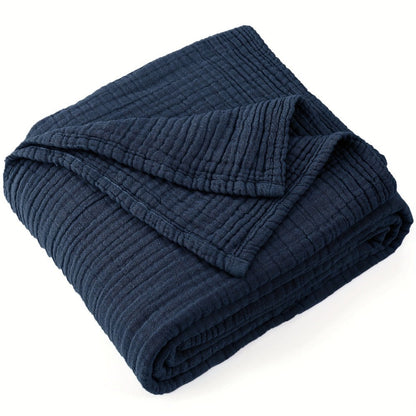 Muslin Blanket 100% Cotton 6-Layer, Breathable Gauze Throw for Couch & Bed, All Season, 13 Colors