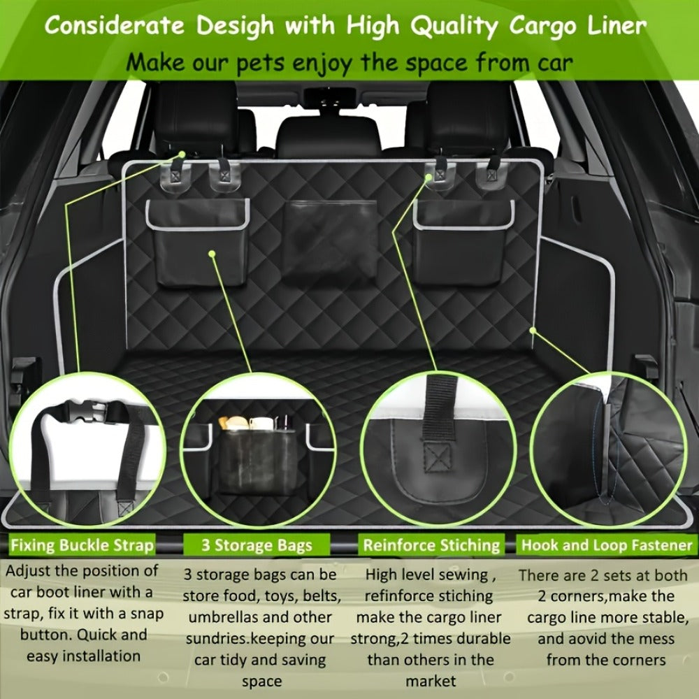 Car Trunk Mat with Storage Bag, Anti-Slip Pet Cargo Pad & Vehicle Trunk Protection Liner, Waterproof Non-Slip Bottom