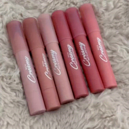 Lipstick Set, PECOLORS 6-Piece Matte Crayon Pen Collection with Nude, Rose and Red Shade Presentation