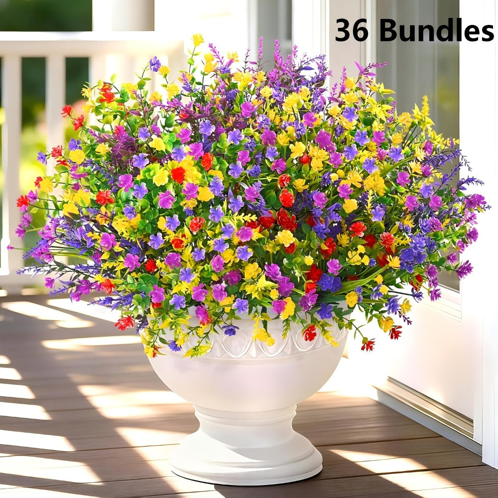 Artificial Flowers Multicolor Daisy Bundles in 9, 18, 27 or 36-Pack Options for Planter Displays