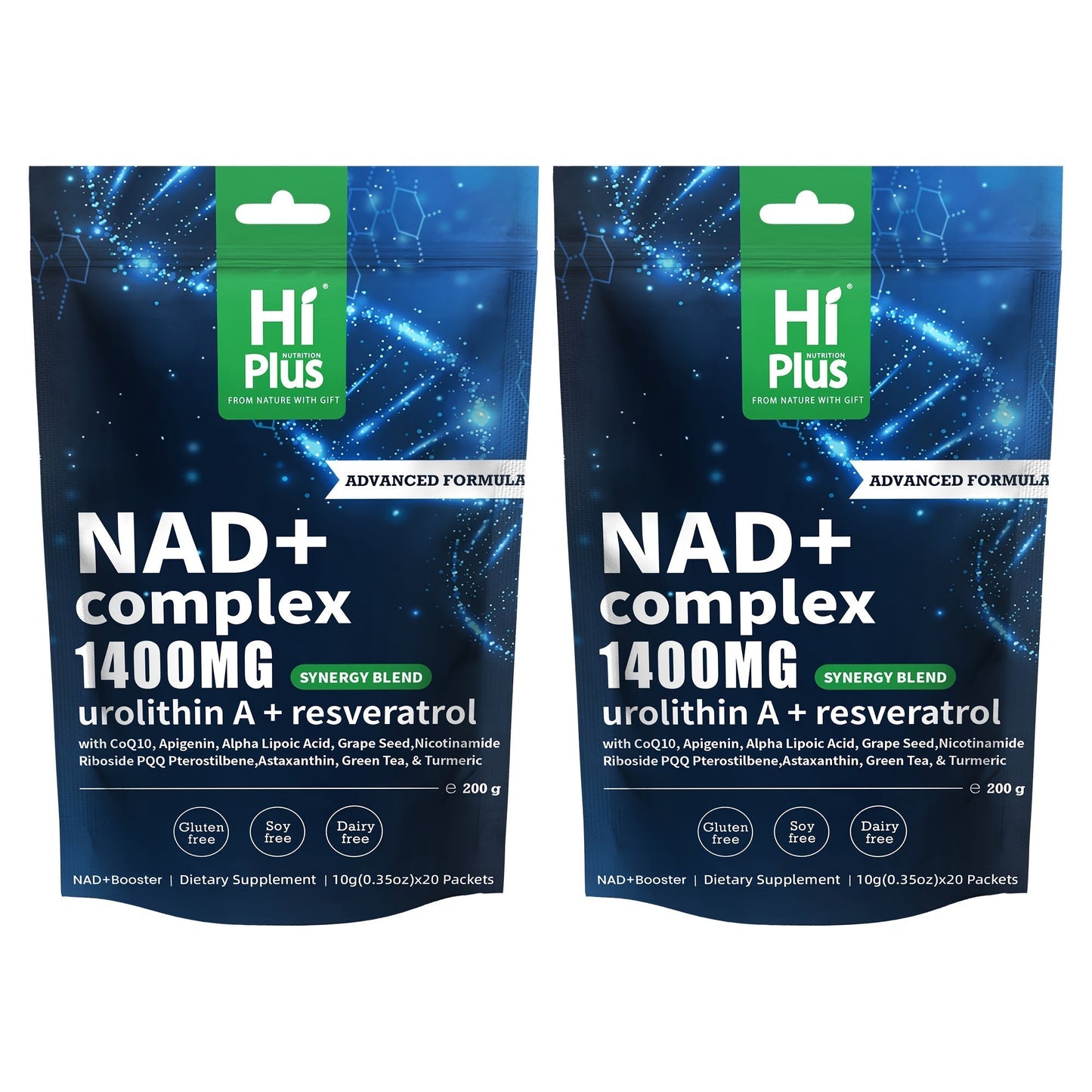 NAD+ 1400mg Liposomal Sachets with Nicotinamide Riboside, PQQ & Trans-Resveratrol, Cellular Energy
