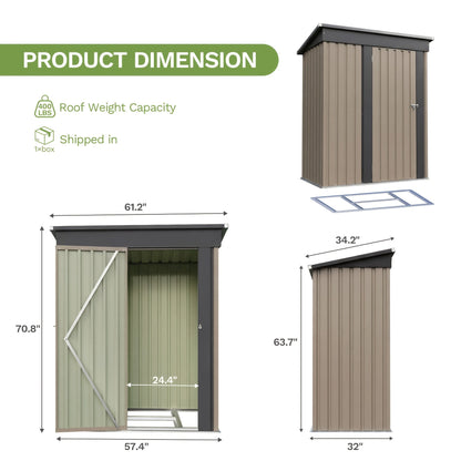 Garden Storage Shed, Metal Lockable Tool Backyard Compact for Garden, Patio and Yard Use, with the Listed Configuration