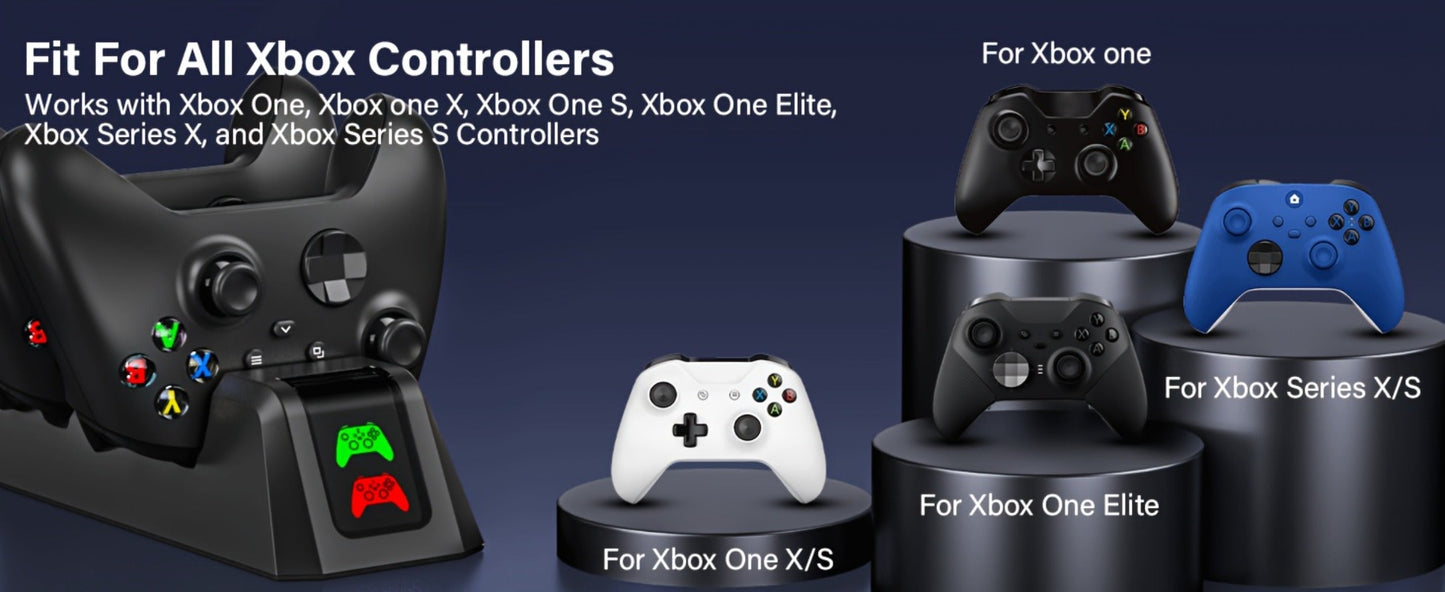 Xbox Controller Charging Station with 2-Pack 4800mWh Rechargeable Batteries & 4 Battery Covers for Xbox Series X