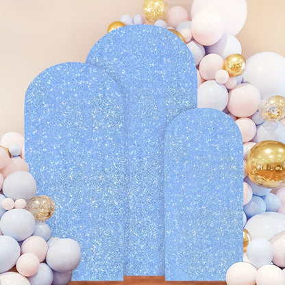 Sequins Wedding Arch Cover Set of 3 Sizes 4ft 5ft 6ft Metallic Spandex Arch Backdrop Cover Payette Glitter Arch Stand Cover for Wedding