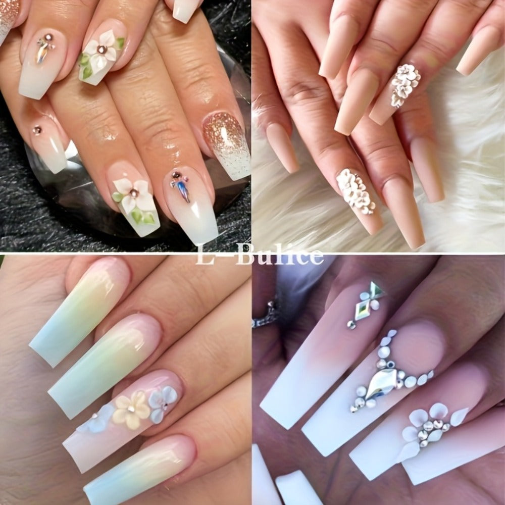 No Lamp Acrylic Nail Extension Powder 120g Clear Pink White, Crystal Formula for Carving 3D Nail Art