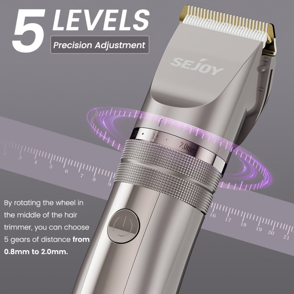 Beard Trimmer for Men Cordless Electric USB Rechargeable with Precision Dial 5-Level Adjustable – Mustache Facial Hair Trimmer Grooming