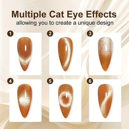 Cat Eye Gel Polish 8ml Holographic Chameleon Flash – Magnetic Sand 3D Color-Shifting Semi-Permanent UV LED Gel Varnish for Salon & Home DIY