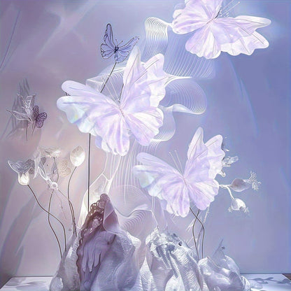 Pink Butterfly Wall Decorations, Three-Piece Set with Layered 50 x 42cm Wing Designs for Hanging Displays
