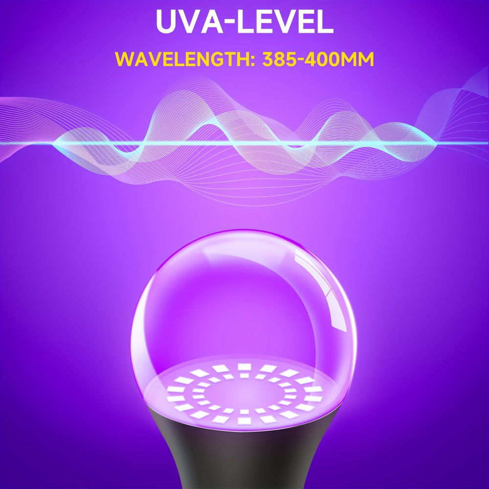 UV Black Light Bulbs 12W LED UVA 385-400nm - Glow in the Dark Party Blacklight Bulb for Halloween