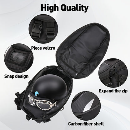Motorcycle Backpack Helmet Bag – JFG RACING Motorbike Tail Bag with Adjustable Strap for Outdoor Camping, Travel & Luggage Storage