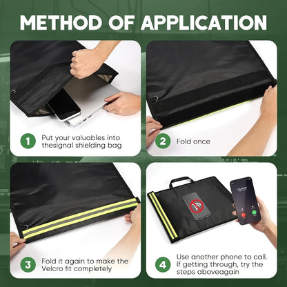 Faraday Bag Signal Blocking Pouch with Reflective Strips, EMP Protection Anti-Tracking Anti-Theft Sleeve for Laptop