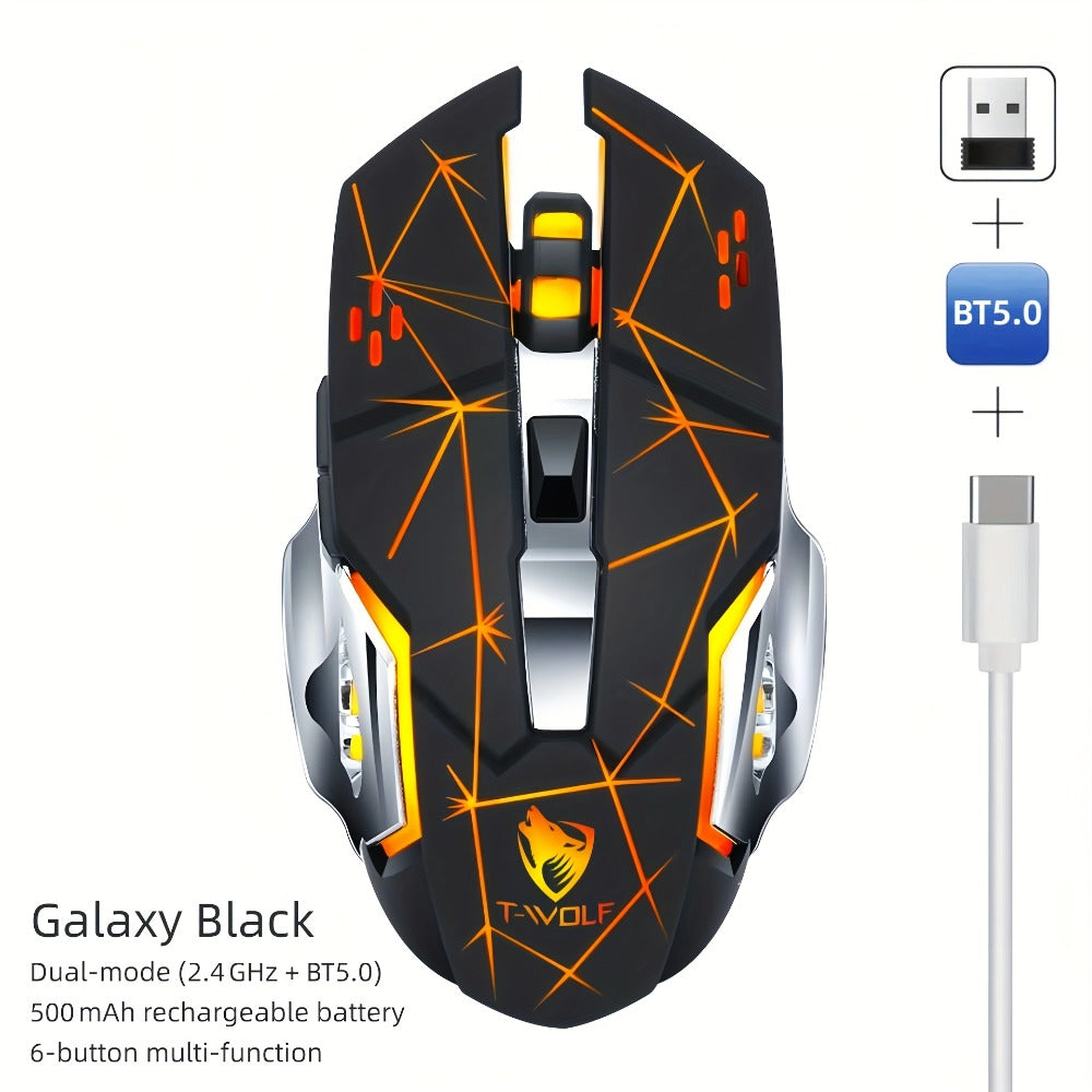 Wireless Gaming Mouse RGB Rechargeable T-WOLF 2.4GHz Large Mouse for PC Laptop Tablet Mac for an Everyday Personal Care Routine