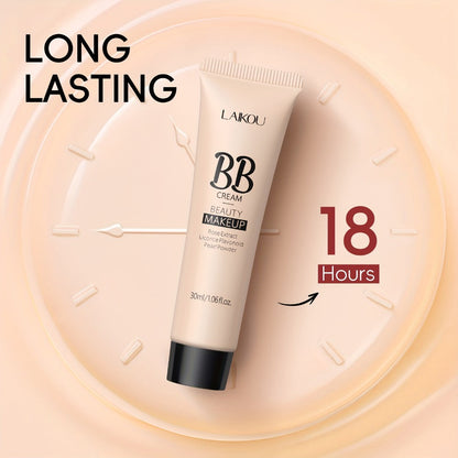 BB Cream 2 Pcs Set Waterproof, Pore-Minimizing Full Coverage Foundation with Blemish Concealer & Glycerin Hydration