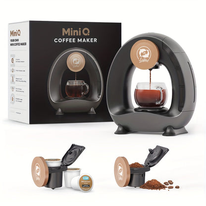 Single Serve Coffee Maker 2-in-1 K-Cup Compatible and Coffee Grounds - Mini Drip Coffee for Entryways, Bedrooms and Living Spaces