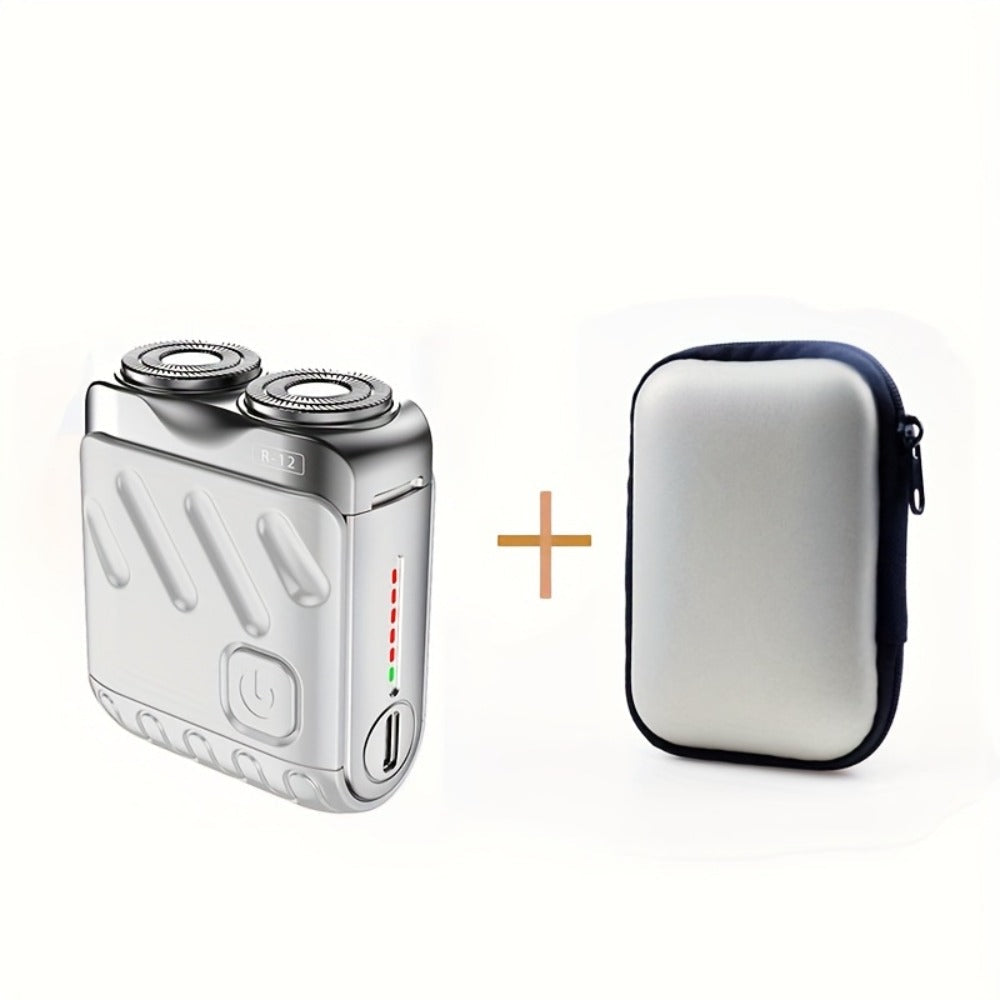 Mini Double-Head Electric Shaver with Travel Case in White, Orange or Black and 2.5-Inch Height