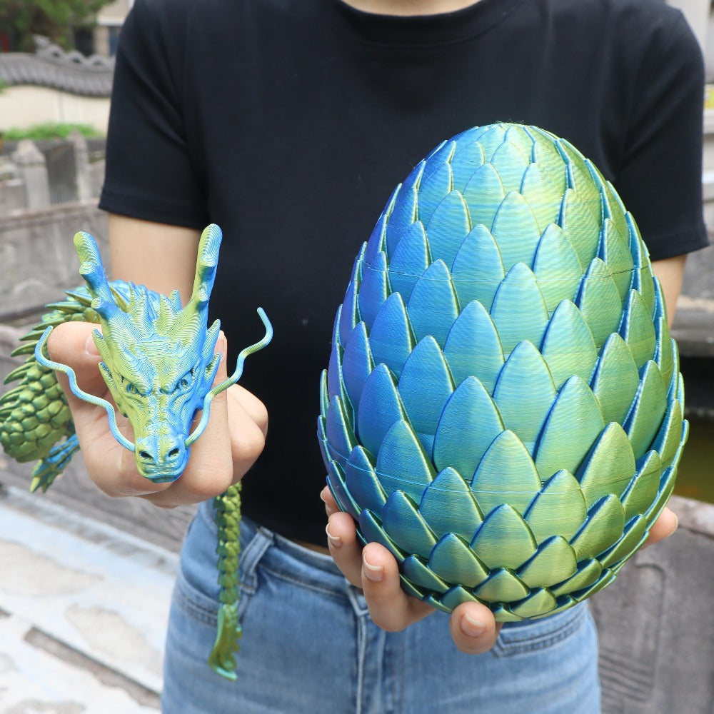 Dragon Egg Gift Set 3D Printed, 7.09in Scaled Egg + 23.62in Large Dragon with the Listed Color, Size or Set Options for Everyday Use