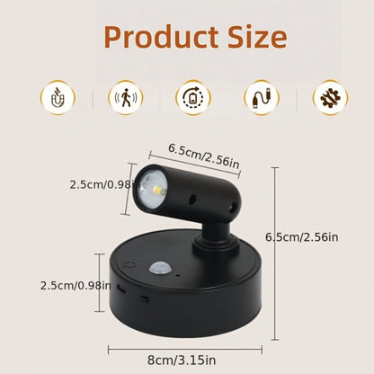 Wireless LED Spotlight Indoor 2 Pack Remote Control 3-Color Adjustable Motion Sensor Magnetic for Entryways, Bedrooms and Living Spaces