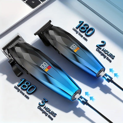Electric Hair Clipper 2-Pack for Men – Professional Cordless Hair Trimmer Set for Home Car Business Travel