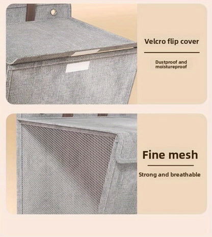 Wall Mounted Laundry Hamper Foldable Oxford Cloth with Lid | Space Saving Clothes Storage Basket for Bedroom Bathroom Living Room | Large