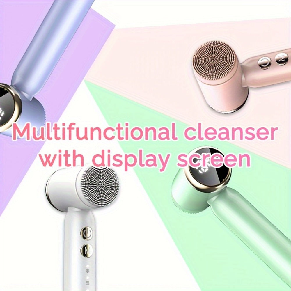EMS Microcurrent Face Massager Device V-Face Lifting Double Chin Reducer Neck Rejuvenation 6-in-1 Brush Heads for Home or Salon Spa Use