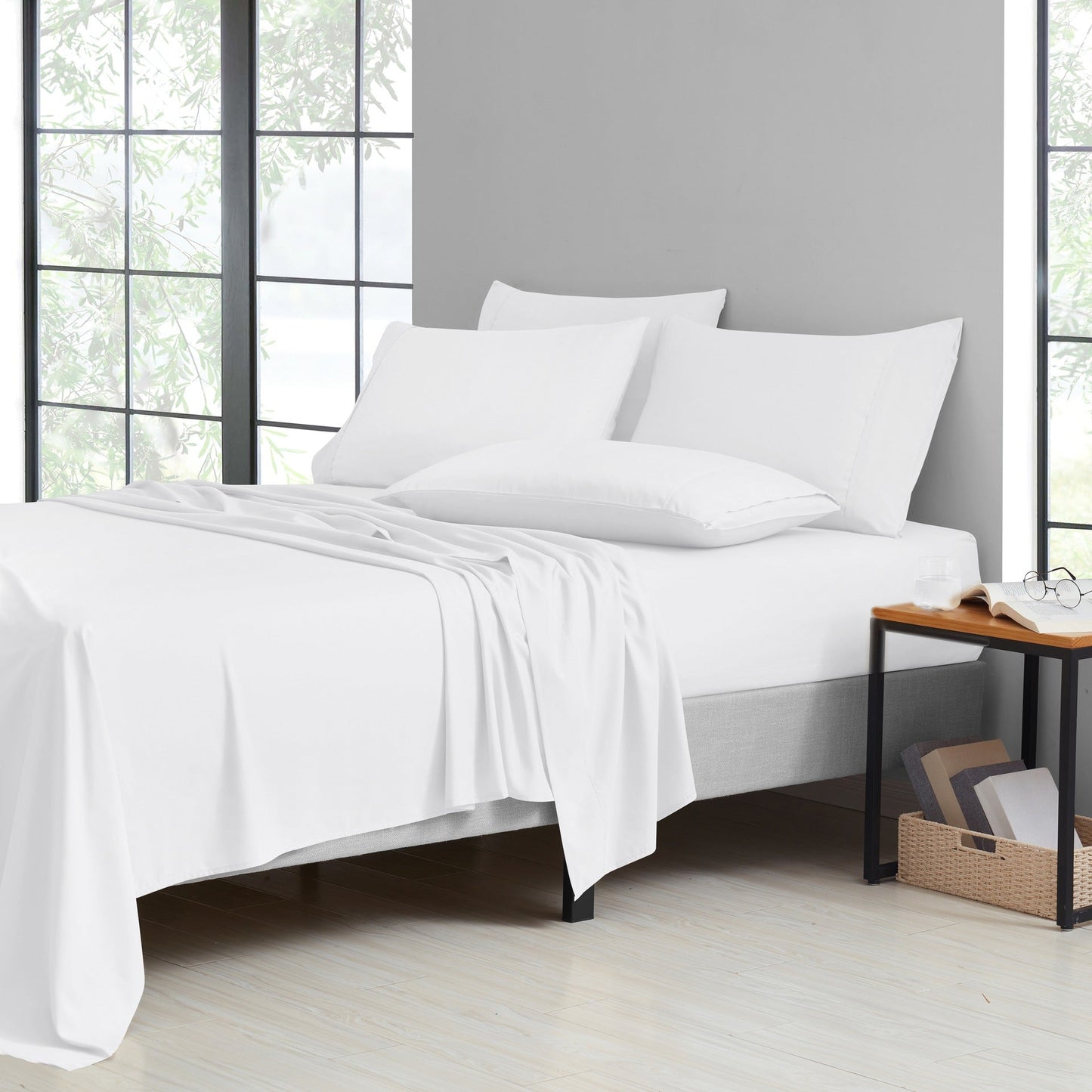Microfiber and Bamboo Blend Sheet Set with 3- or 6-Piece Packages, 20 Colors and Five Bed Sizes