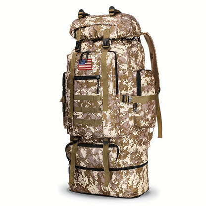 100L-Labeled Tall Tactical Rucksack with Roll-Top Compartment, Lower Pouch and Five Color Options