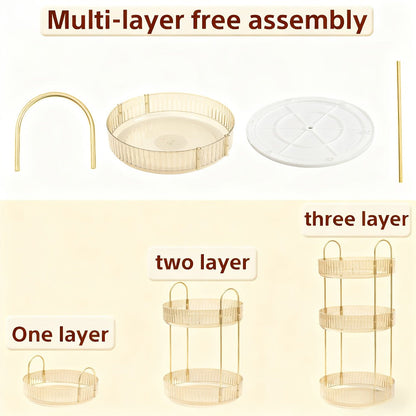 360 Rotating Makeup Organizer Skincare Storage Rack – Multi-Layer Detachable Cosmetic Organizer for Perfume, Lipstick, Skincare