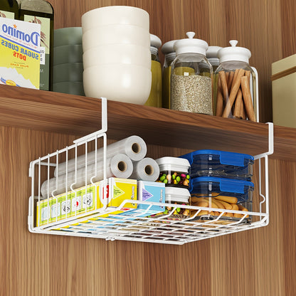 Wall Mount Foldable Storage Basket – Metal Organizer, Collapsible Space Saving for Kitchen Cabinet