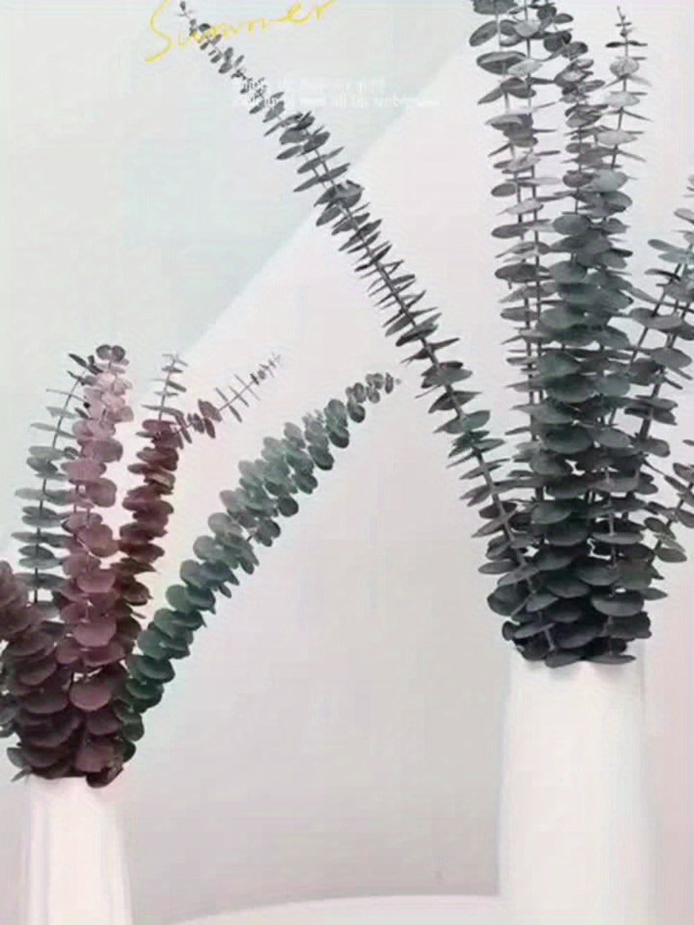 Artificial Eucalyptus Stems, 24-Piece 17-Inch Branch Set in Four Mixed Green and Muted Color Tones