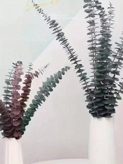 Artificial Eucalyptus Stems, 24-Piece 17-Inch Branch Set in Four Mixed Green and Muted Color Tones