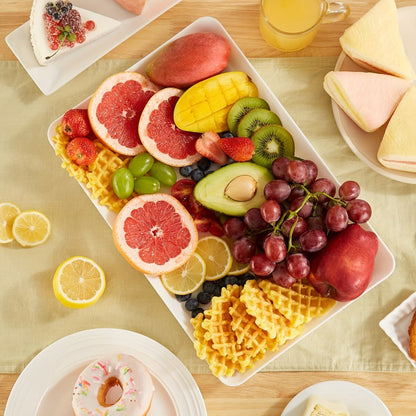 Serving Tray Set of 4, Reusable Plastic Platters for Fruit, Cookies, Dessert & Snacks, Kitchen Party Organizer