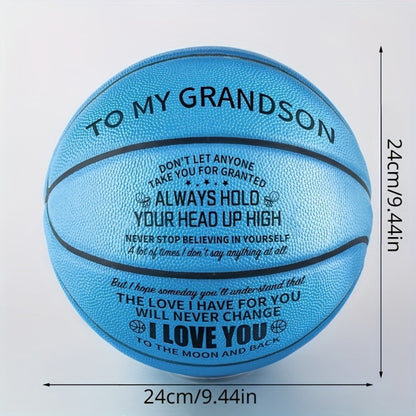 Personalized Basketball Gift for Son & Grandson Standard Size with Pump To My Son To My Grandson Heartfelt Message Sports Birthday Christmas
