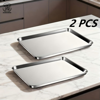 Baking Sheet and Rack Set Stainless Steel Half Sheet Pan with Cooling Rack Rust Free for Cookie for Grilling, Camping and Outdoor Meals
