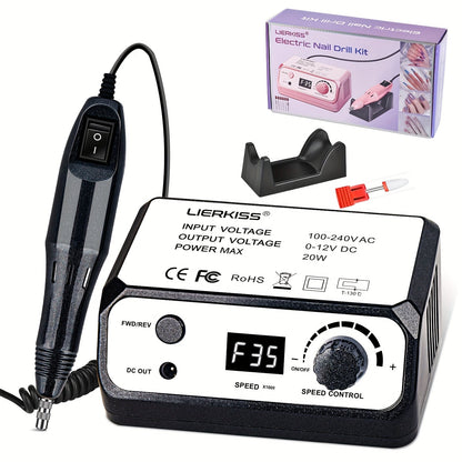 Nail Drill Kit 35000 RPM with 100 Sanding Bands Multiple Drill Bits Electric Nail File for Acrylic Gel Nails Manicure Pedicure Salon Home