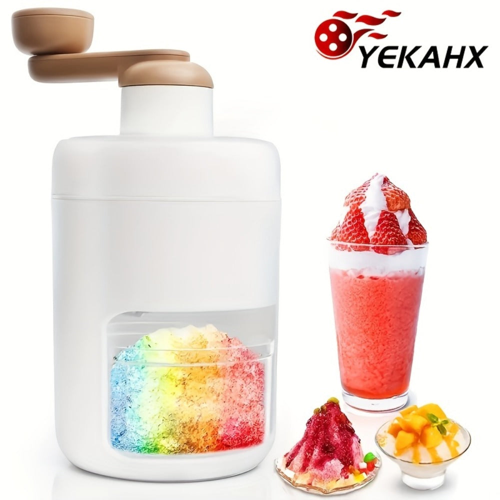 Manual Ice Shaver Machine, Hand-Powered Snow Cone Maker & Ice Crusher, Portable for Home, Parties