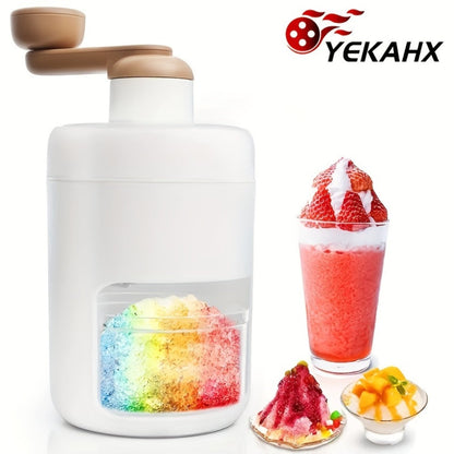 Manual Ice Shaver Machine, Hand-Powered Snow Cone Maker & Ice Crusher, Portable for Home, Parties