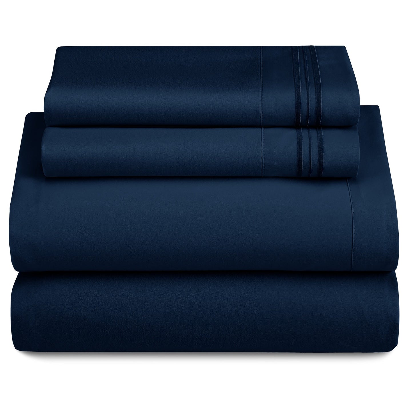 Bed Sheet Set 1800-Series Microfiber with Six Fitted-Sheet Sizes and Twenty Solid Color Choices