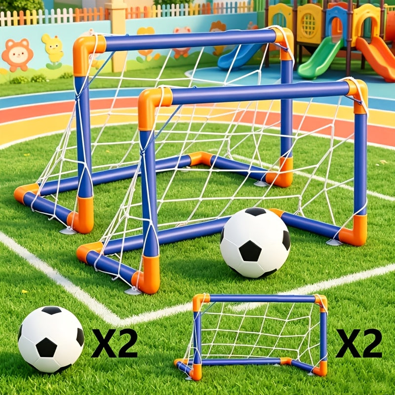 Kids Soccer Goal Set 2 Balls 2 Goals Portable Easy-Assemble Youth Soccer with the Listed Color, Size or Set Options for Everyday Use