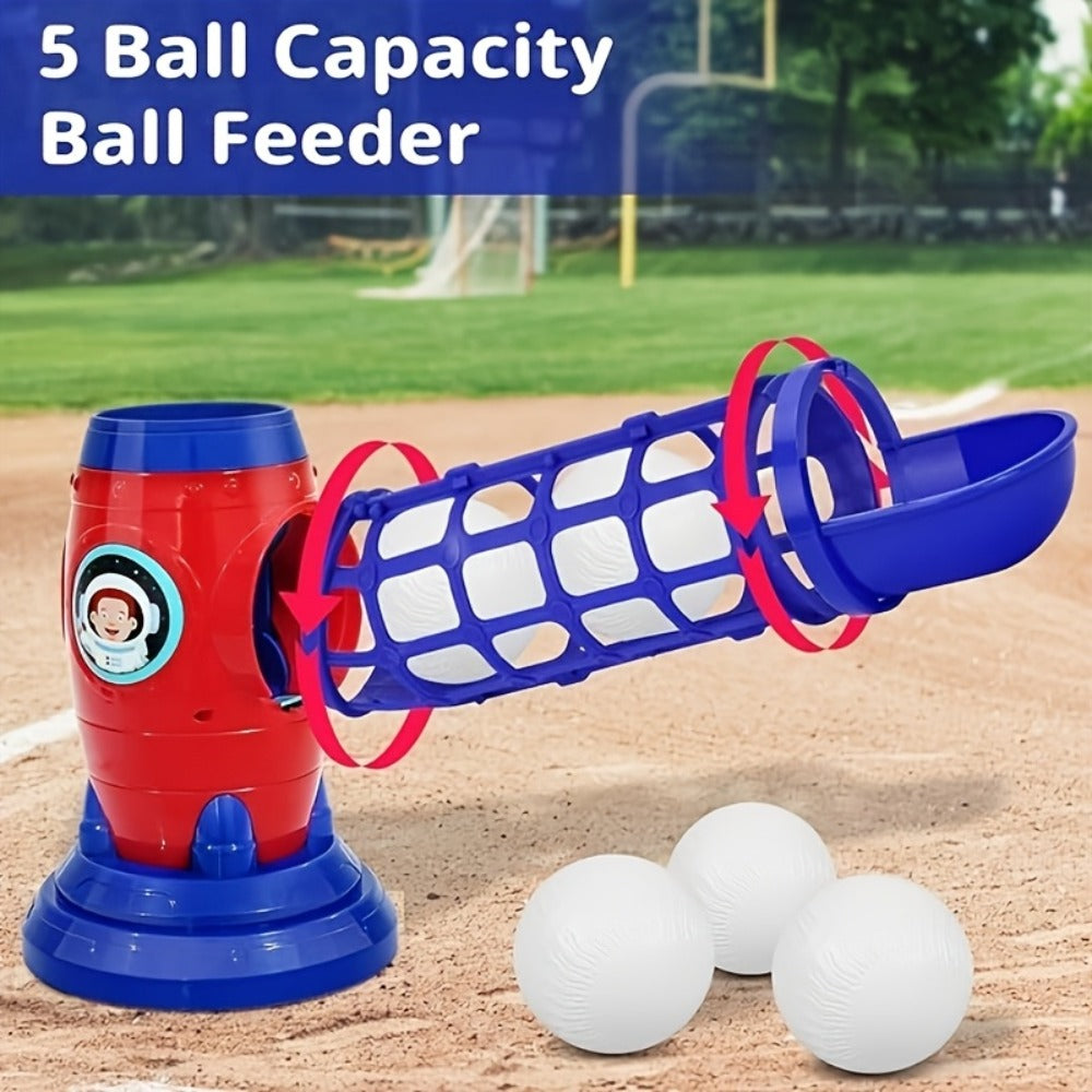 Kids Baseball Pitching Machine Toy Set, Children's Baseball Trainer with Bat, Ball Machine & 10 Balls