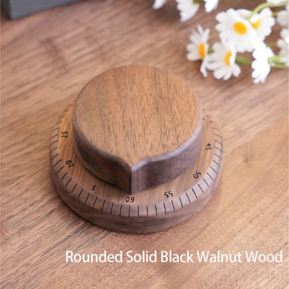 Mechanical Kitchen Timer with Loud Alarm – Black Walnut Wood Cooking Timer, 100% Battery-Free Desktop Timer for Cooking