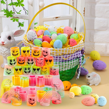 Rainbow Mini Spring Coil Party Favors 60pcs Bulk, Fidget Stress Toys for Kids, Goodie Bag Stuffers