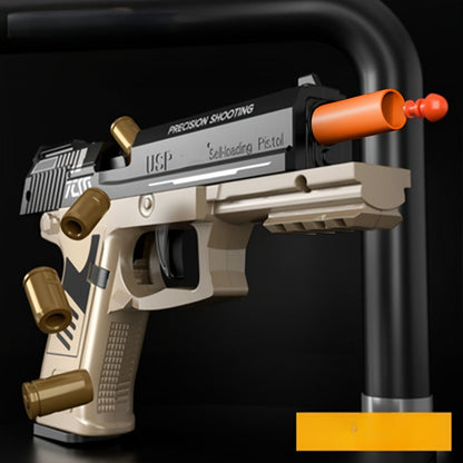 USP Clip Toy Gun Pistol with Continuous Shooting, 100 Bullets & 2 Magazines Rapid Fire Foam Blaster for Kids Boys Girls Ages 6+
