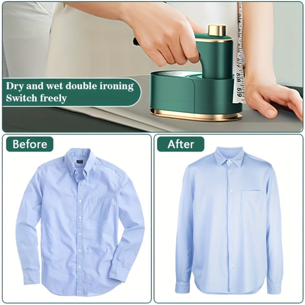 Portable Steam Iron for Clothes, 40W Handheld Folding Steamer with 180° Rotating Head, Fast Heating & Quick Wrinkle Removal for Travel