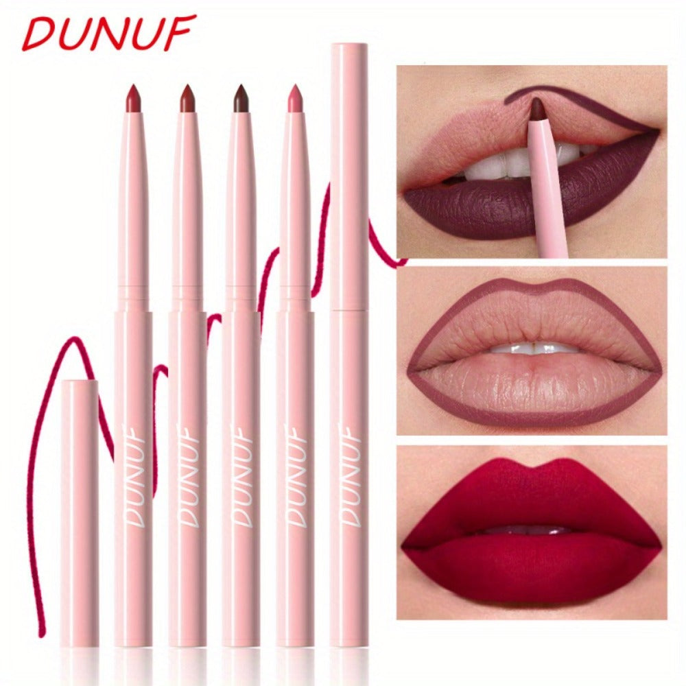 Waterproof Lip Liner Set 12 Pcs 2-in-1 Matte Lipstick Pencil Long Lasting Rich Pigment Smooth Glide Lip Color Kit Nude to Bold Shades