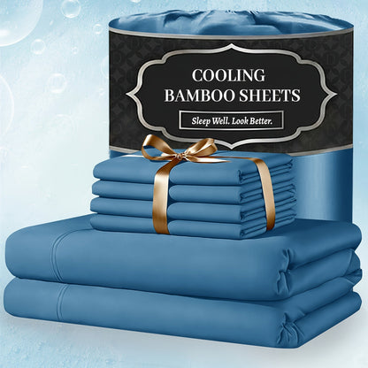 Bed Sheet Set 4-Piece Bamboo-Derived Fabric with Available Extra-Deep Pocket and Eighteen Colors