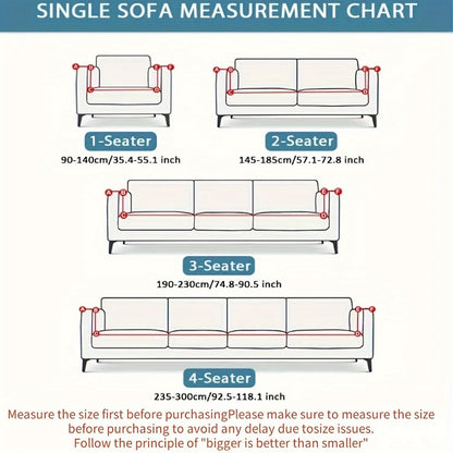 Sofa Cover Solid-Color Fitted Slipcover Options for 1, 2, 3 or 4-Seater Sofas and Separate Pillowcase