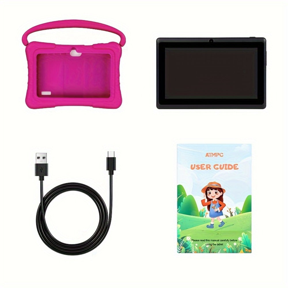 Kids Tablet 7 Inch with Android 14, 2GB RAM, 32GB Built-In Storage, 2.4GHz WiFi and Silicone Case