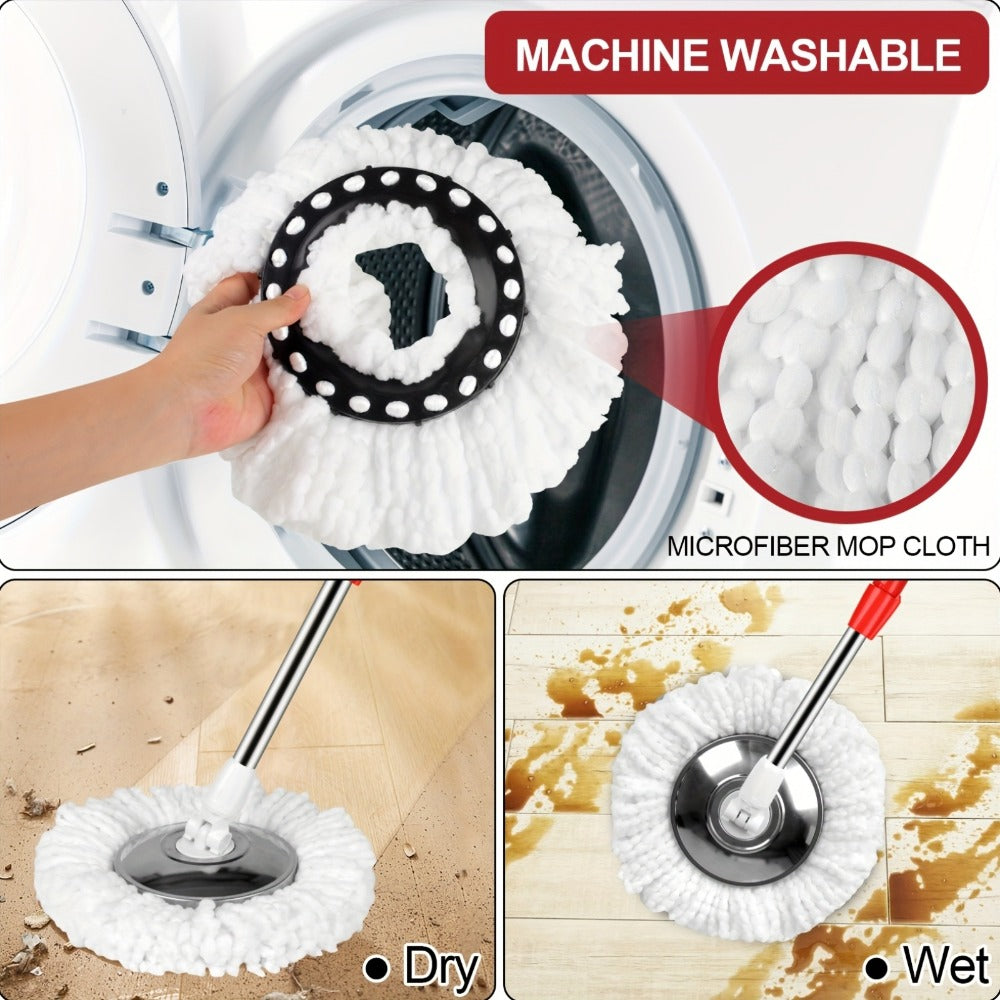 Microfiber Spin Mop Replacement Heads 8 Pack, 360° Universal Mop Refills for Standard Spin Mop Buckets, Machine Washable Reusable Mop Pads